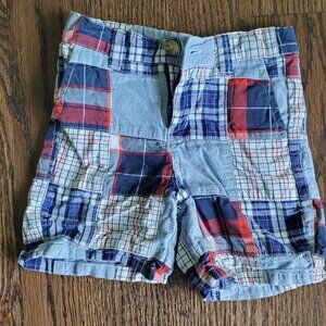 Janie and Jack Baby Boy Plaid Patchwork Shorts – Casual Summer Shorts